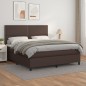 Boxspringbett mit Matratze Braun 180x200 cm Kunstleder