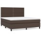 Boxspringbett mit Matratze Braun 180x200 cm Kunstleder