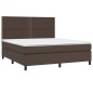 Boxspringbett mit Matratze Braun 180x200 cm Kunstleder