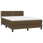 Boxspringbett mit Matratze Dunkelbraun 140x190 cm Stoff