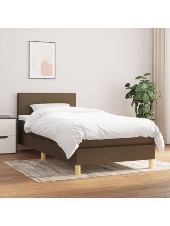 Boxspringbett mit Matratze Dunkelbraun 90x190 cm Stoff