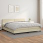 Boxspringbett mit Matratze Creme 200x200 cm Kunstleder