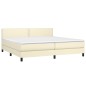 Boxspringbett mit Matratze Creme 200x200 cm Kunstleder