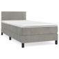 Boxspringbett mit Matratze Hellgrau 100x200 cm Samt