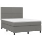 Boxspringbett mit Matratze Dunkelgrau 140x190 cm Stoff