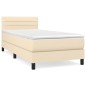 Boxspringbett mit Matratze Creme 90x200 cm Stoff