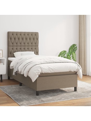 Boxspringbett mit Matratze Taupe 90x200 cm Stoff