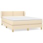 Boxspringbett mit Matratze Creme 140x200 cm Stoff