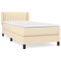 Boxspringbett mit Matratze Creme 100x200 cm Stoff