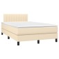 Boxspringbett mit Matratze & LED Creme 120x200 cm Stoff