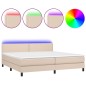 Boxspringbett mit Matratze & LED Cappuccino-Braun 200x200cm