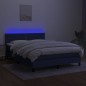 Boxspringbett mit Matratze & LED Blau 140x190 cm Stoff