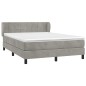 Boxspringbett mit Matratze Hellgrau 140x190 cm Samt