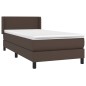 Boxspringbett mit Matratze Braun 90x200 cm Kunstleder