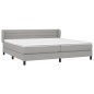 Boxspringbett mit Matratze Hellgrau 200x200 cm Stoff