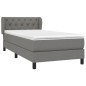 Boxspringbett mit Matratze Dunkelgrau 80x200 cm Stoff