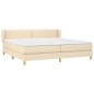 Boxspringbett mit Matratze Creme 200x200 cm Stoff