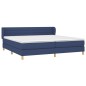 Boxspringbett mit Matratze Blau 200x200 cm Stoff