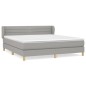 Boxspringbett mit Matratze Hellgrau 180x200 cm Stoff