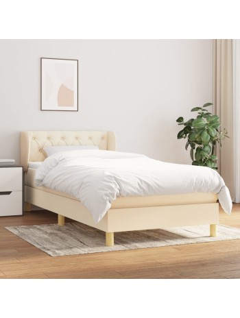 Boxspringbett mit Matratze Creme 80x200 cm Stoff