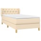 Boxspringbett mit Matratze Creme 80x200 cm Stoff