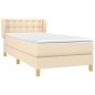 Boxspringbett mit Matratze Creme 80x200 cm Stoff