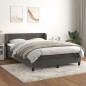 Boxspringbett mit Matratze Dunkelgrau 180x200 cm Samt