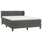 Boxspringbett mit Matratze Dunkelgrau 180x200 cm Samt