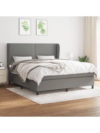 Boxspringbett mit Matratze Dunkelgrau 160x200 cm Stoff