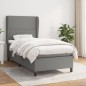 Boxspringbett mit Matratze Dunkelgrau 90x200 cm Stoff