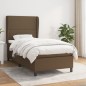 Boxspringbett mit Matratze Dunkelbraun 90x200 cm Stoff