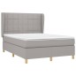 Boxspringbett mit Matratze Hellgrau 140x200 cm Stoff