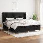 Boxspringbett mit Matratze Schwarz 200x200 cm Stoff