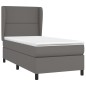 Boxspringbett mit Matratze Grau 100x200 cm Kunstleder