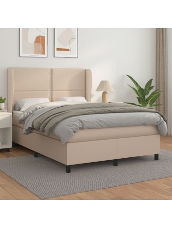 Boxspringbett Matratze Cappuccino-Braun 140x200cm Kunstleder