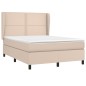 Boxspringbett Matratze Cappuccino-Braun 140x200cm Kunstleder