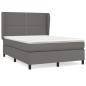 Boxspringbett mit Matratze Grau 140x190 cm Kunstleder