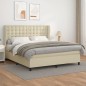 Boxspringbett mit Matratze Creme 180x200 cm Kunstleder