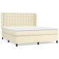 Boxspringbett mit Matratze Creme 180x200 cm Kunstleder