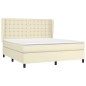 Boxspringbett mit Matratze Creme 180x200 cm Kunstleder