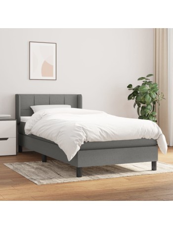 Boxspringbett mit Matratze Dunkelgrau 100x200 cm Stoff