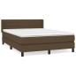 Boxspringbett mit Matratze Dunkelbraun 140x190 cm Stoff