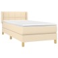 Boxspringbett mit Matratze Creme 80x200 cm Stoff