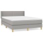 Boxspringbett mit Matratze Hellgrau 140x190 cm Stoff