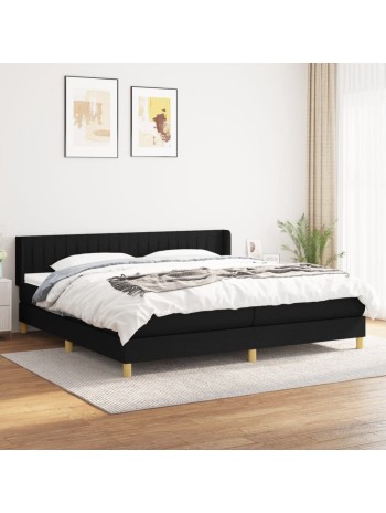 Boxspringbett mit Matratze Schwarz 200x200 cm Stoff