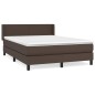 Boxspringbett mit Matratze Braun 140x190 cm Kunstleder