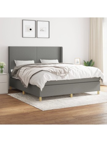 Boxspringbett mit Matratze Dunkelgrau 160x200 cm Stoff