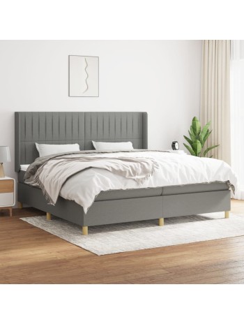 Boxspringbett mit Matratze Dunkelgrau 200x200 cm Stoff