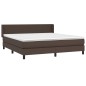 Boxspringbett mit Matratze Braun 160x200 cm Kunstleder