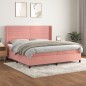 Boxspringbett mit Matratze Rosa 200x200 cm Samt